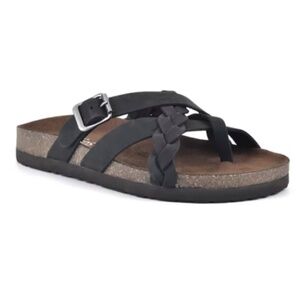 White Mountain Harrington Footbed sandals black nubuk- 8